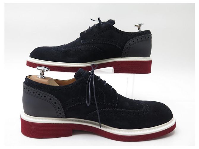 NUOVE SCARPE LOUIS VUITTON DERBY CAMPUS 6.5 40.5 41 SCARPE FINE IN CAMOSCIO BLU Blu navy - vista 2