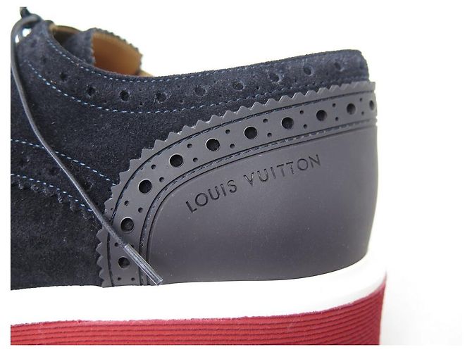 NUOVE SCARPE LOUIS VUITTON DERBY CAMPUS 6.5 40.5 41 SCARPE FINE IN CAMOSCIO BLU Blu navy - vista 8