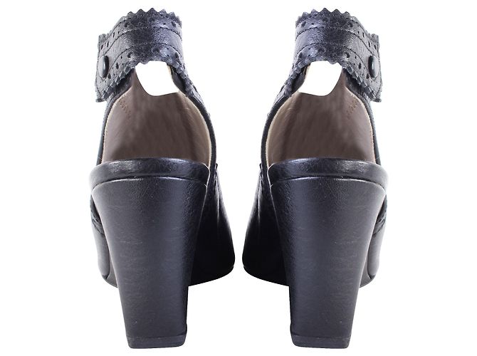 Balenciaga Zeppe nere aperte in punta - vista 4