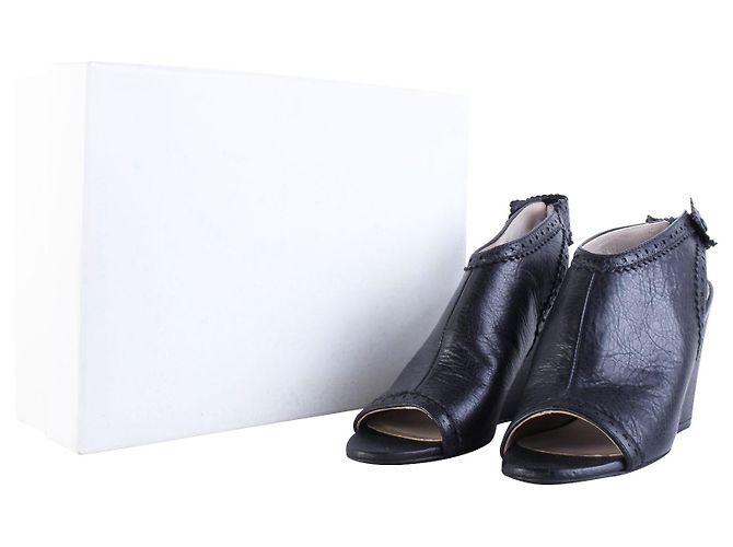 Balenciaga Zeppe nere aperte in punta - vista 7
