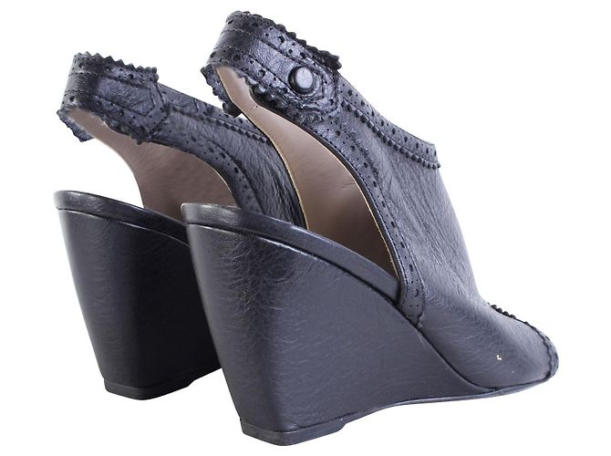 Balenciaga Zeppe nere aperte in punta - vista 8