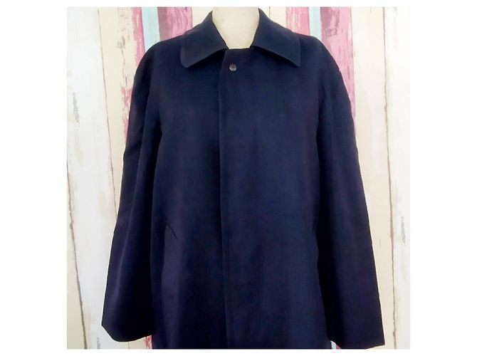Abrigo Lanvin de lana a cuadros marrón y azul marino Castaño - vista 2