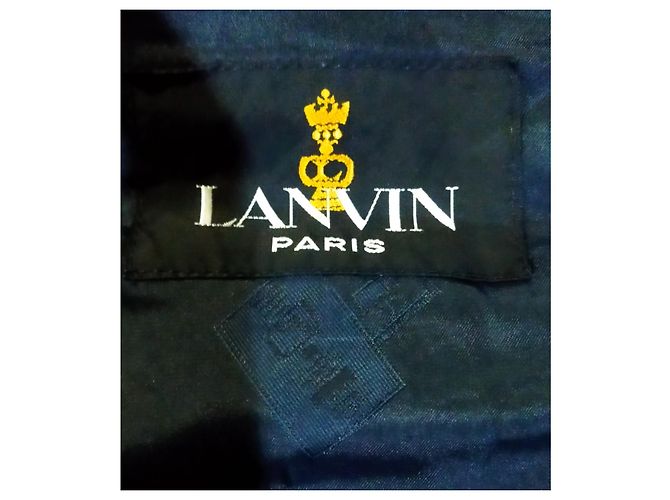 Abrigo Lanvin de lana a cuadros marrón y azul marino Castaño - vista 3