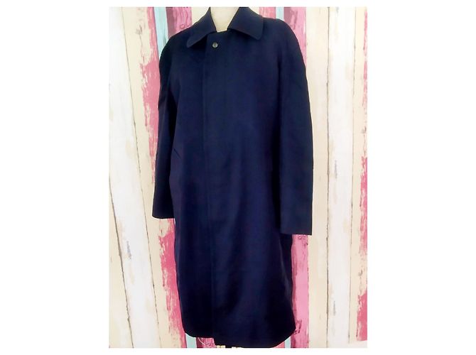 Abrigo Lanvin de lana a cuadros marrón y azul marino Castaño - vista 8