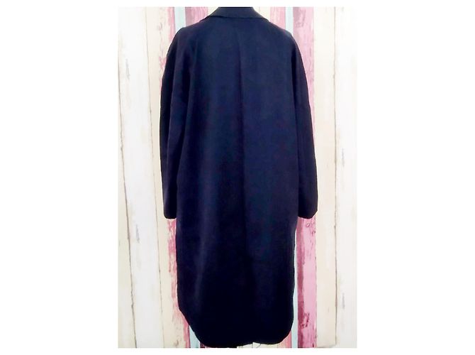 Abrigo Lanvin de lana a cuadros marrón y azul marino Castaño - vista 9
