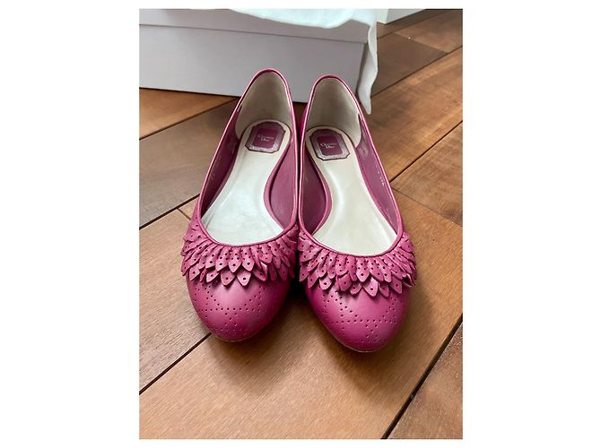 Dior New Lock Ballerinas Leder Himbeere Pink - Ansicht 4