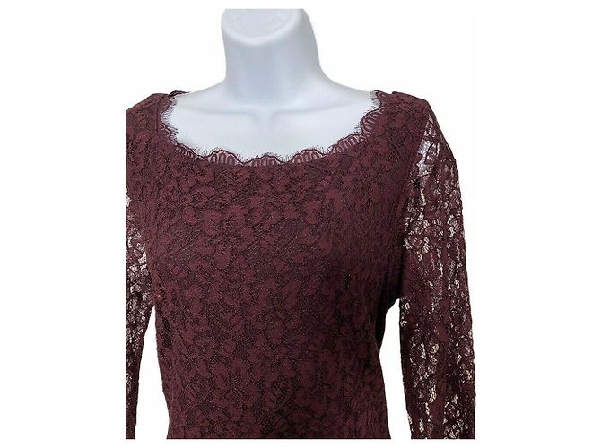 Diane Von Furstenberg Vestido de encaje burdeos Zarita de DvF Púrpura - vista 3