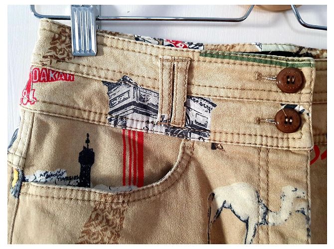 Marc Cain Paris Dakkar Jeans sz 38 Multicolor Beige - vista 3