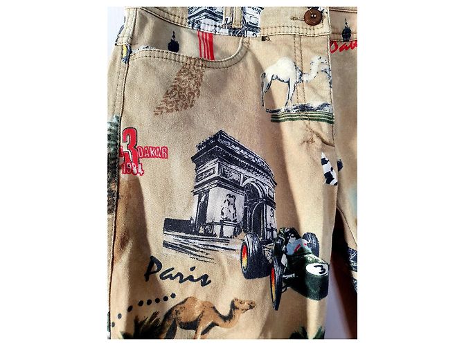 Marc Cain Paris Dakkar Jeans sz 38 Multicolor Beige - vista 4