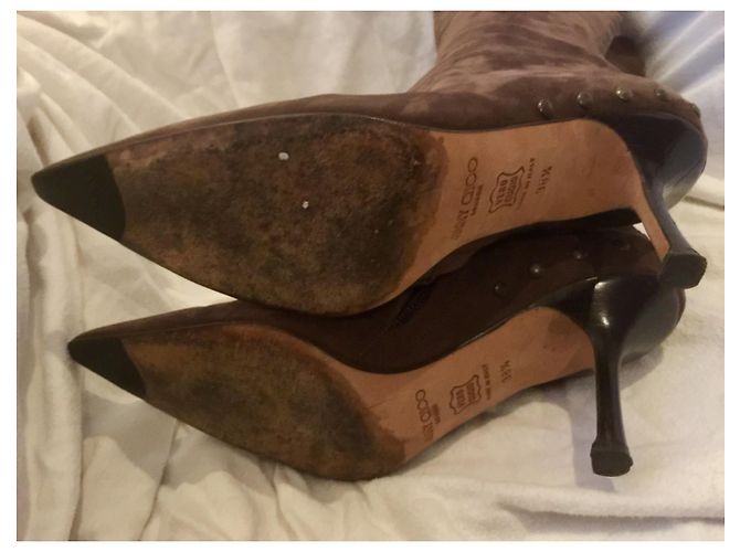 Jimmy Choo Stivali al ginocchio con borchie Marrone Cioccolato - vista 4