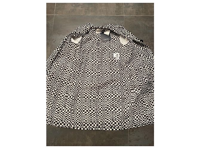 Abrigo Max Mara S MAX MARA Crudo con Estampado Negro Algodón - vista 5