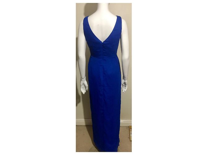 Lela Rose Saphirblaues Chiffonkleid - Ansicht 4