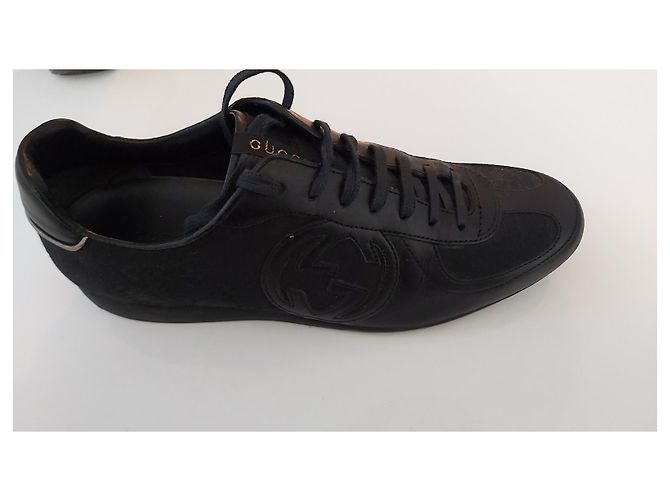 Gucci GG Basket Sneaker Schwarz Leder Stoff - Ansicht 2