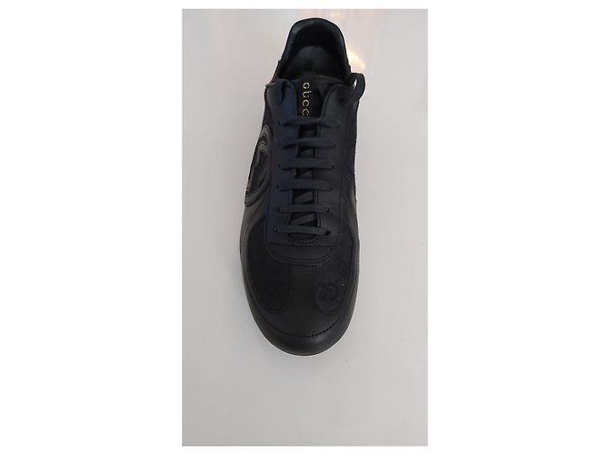 Gucci GG Basket Sneaker Schwarz Leder Stoff - Ansicht 3