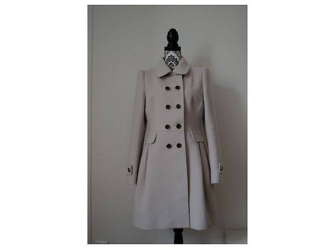 Abrigo de lana Karen Millen Eggshell Talla XL Blanco roto - vista 2