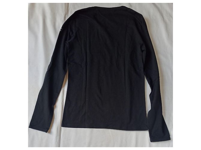 Cambon T-shirt Chanel Uniform a maniche lunghe nero logo CC - vista 2
