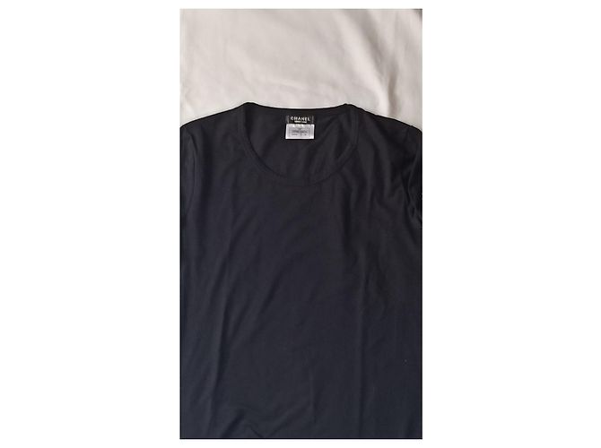 Cambon T-shirt Chanel Uniform a maniche lunghe nero logo CC - vista 4
