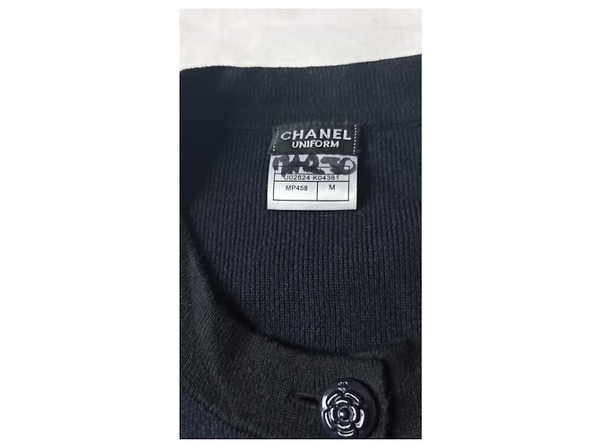 Cambon Chanel Uniform Strickjacke marineblau mit Camelia Knöpfen Haselnuss - Ansicht 6