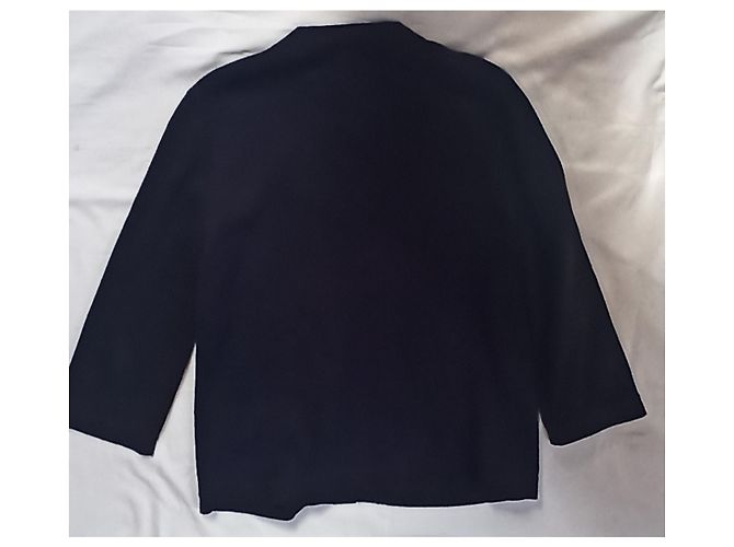 Cambon Chanel Uniform Strickjacke marineblau mit Camelia Knöpfen Haselnuss - Ansicht 9