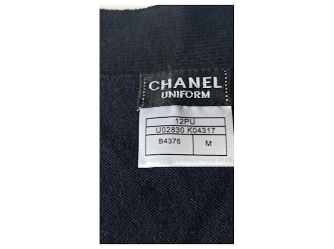 Cambon Chanel Uniform Weste blau schwarzer Rand Kamelienknöpfe Marineblau - Ansicht 6