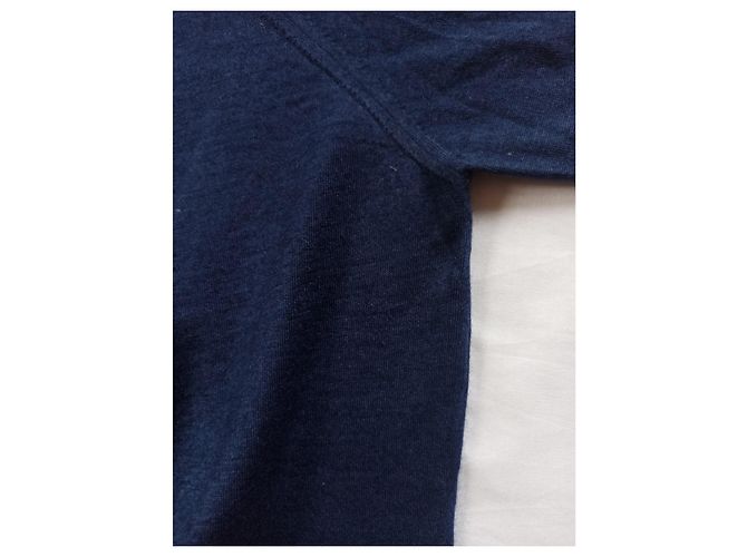 Brunello Cucinelli blauer Pullover aus Kaschmir und Seide mit V-Ausschnitt - Ansicht 8