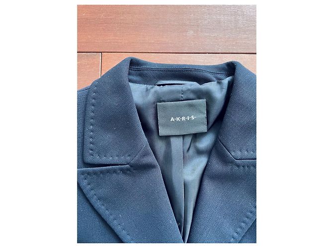 Akris Navy Blue Wool Jacket Size 40 - view 3