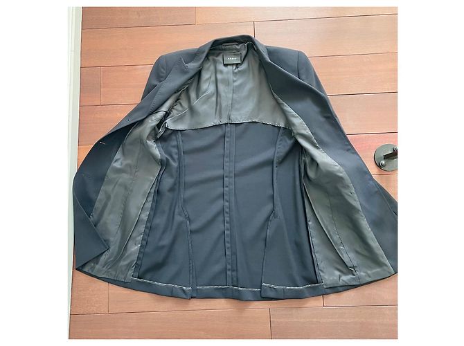 Akris Navy Blue Wool Jacket Size 40 - view 4