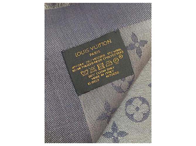 Louis Vuitton Seiden Schals Blau Dunkelblau - Ansicht 6