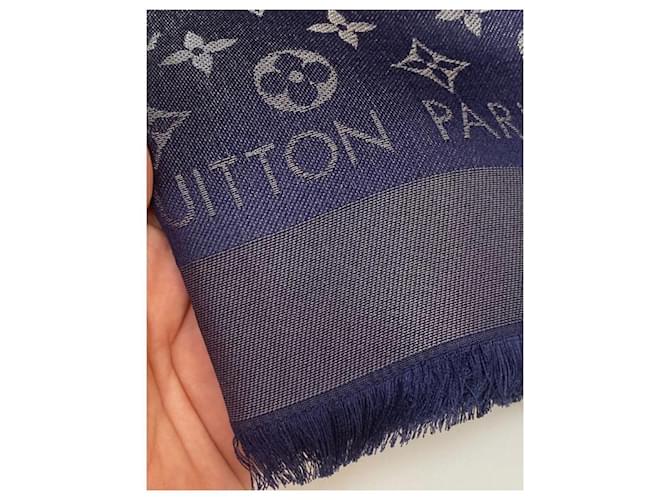 Louis Vuitton Seiden Schals Blau Dunkelblau - Ansicht 7
