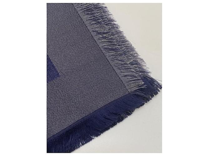 Louis Vuitton Seiden Schals Blau Dunkelblau - Ansicht 8