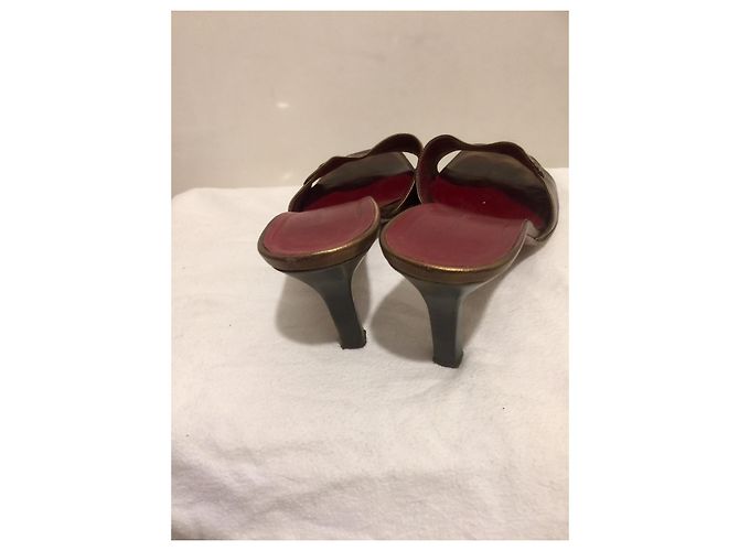 Taglia dei muli vintage Burberry 38 Bronzo - vista 2