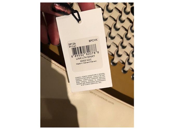 Borsa a mano Coach in pelle bianca Bianco - vista 13
