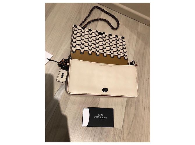 Borsa a mano Coach in pelle bianca Bianco - vista 3