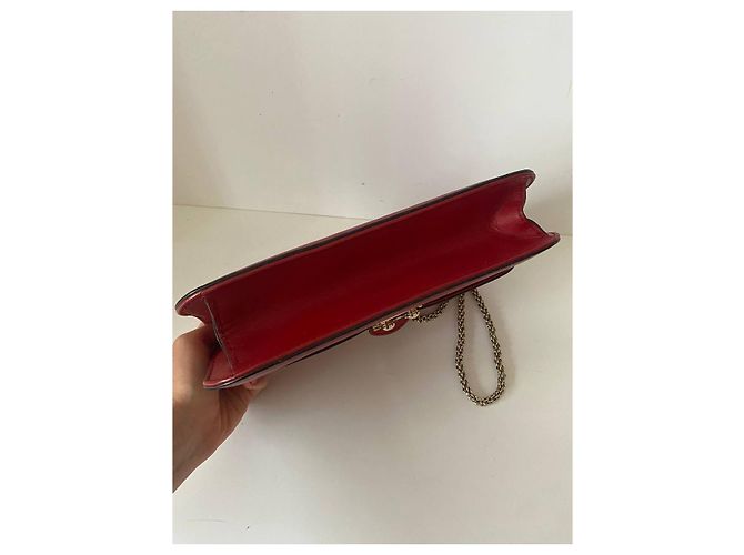 Borsa a mano Valentino in pelle rossa con catena dorata Rosso - vista 4