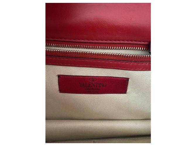 Borsa a mano Valentino in pelle rossa con catena dorata Rosso - vista 6