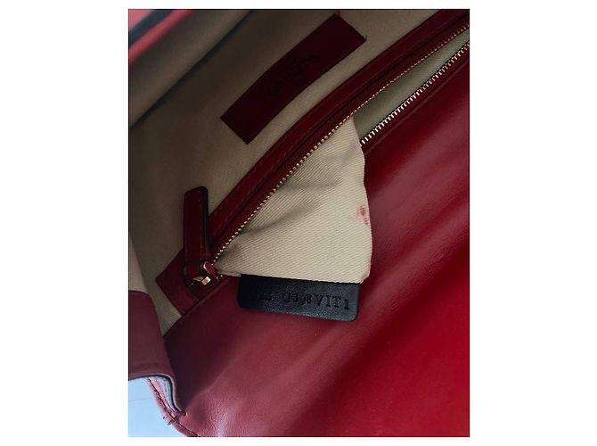 Borsa a mano Valentino in pelle rossa con catena dorata Rosso - vista 7