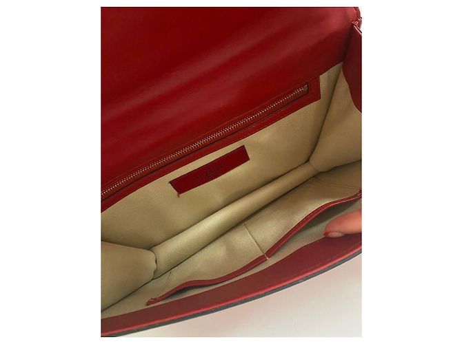Borsa a mano Valentino in pelle rossa con catena dorata Rosso - vista 8