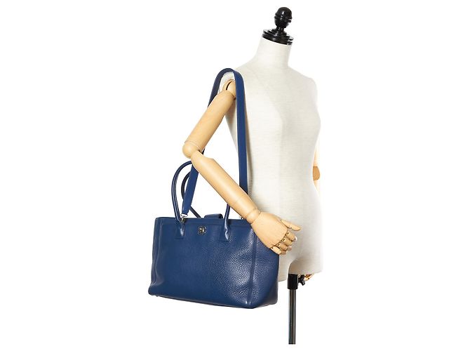 Borsa tote Chanel in pelle blu Executive Cerf Caviar - vista 10