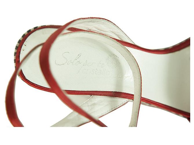 Autre Marque Scarpe Solo Per Te Blue White Stripes Red Crystals Wedge Platform Sandals ( 39 ?) Multicolore - vista 8