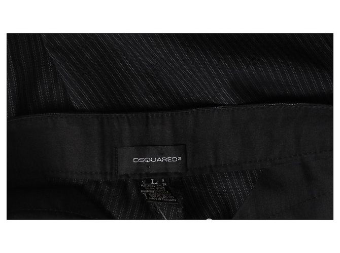 Pantalones Dsquared2 de algodón negros a rayas - vista 3