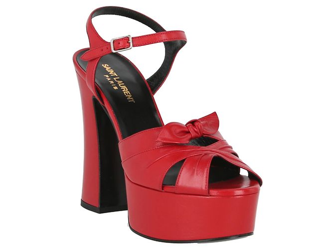 Candy Saint Laurent Sandali con plateau in pelle caramella - vista 2