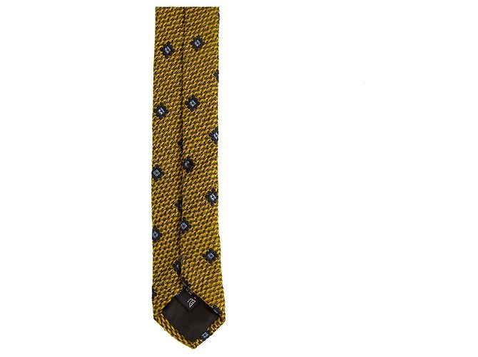 Les Copains 100% Cravatta da uomo classica in seta oro blu con cravatta D'oro - vista 2