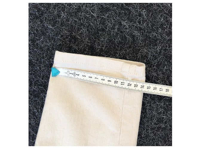 Vaqueros Just Cavalli Eggshell de algodón con detalles en cuero negro Blanco roto - vista 12