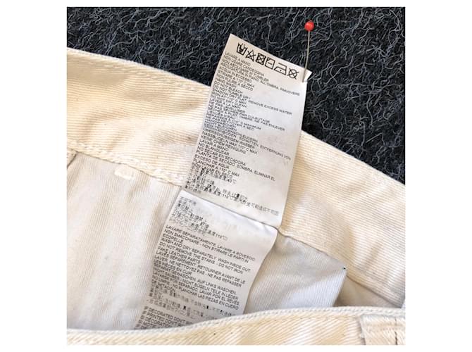 Vaqueros Just Cavalli Eggshell de algodón con detalles en cuero negro Blanco roto - vista 8