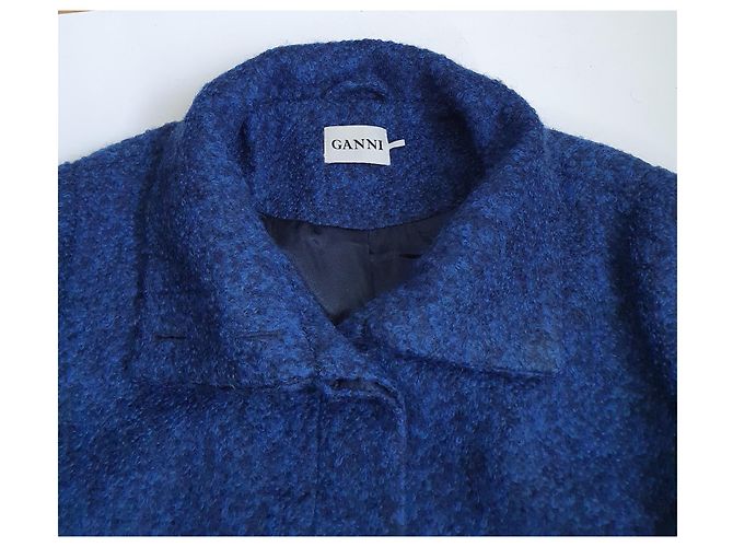 Ganni Washington St. Coat Blue Wool Blend - view 7
