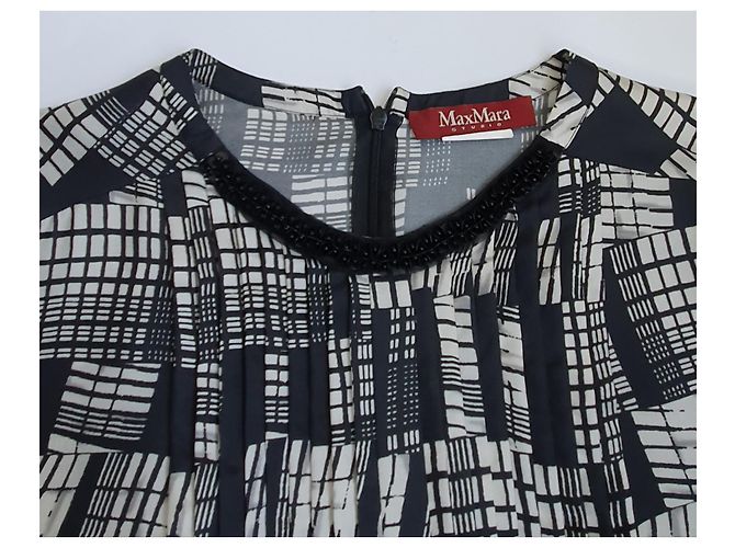 Abito in seta Max Mara Studio nero bianco multicolore - vista 3