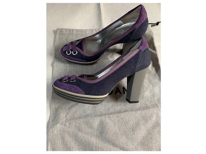 Zapatos de tacón Hogan Opty en tela azul - vista 2