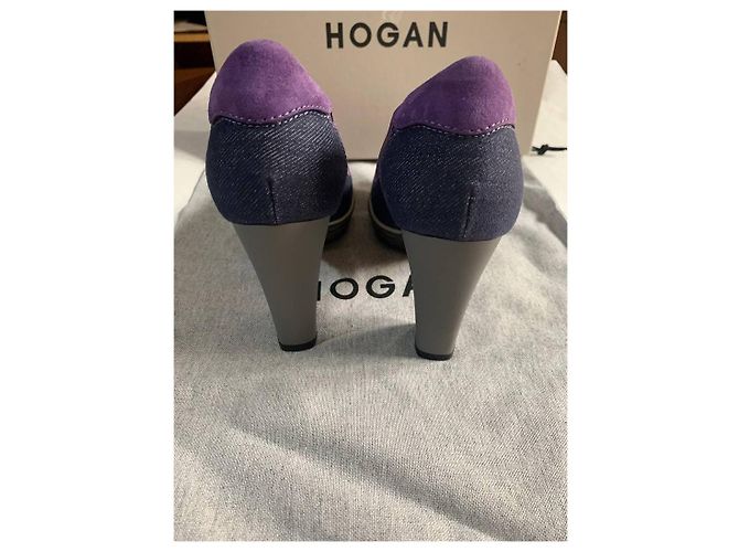 Zapatos de tacón Hogan Opty en tela azul - vista 4
