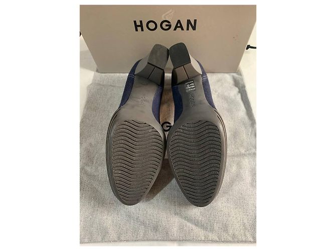 Zapatos de tacón Hogan Opty en tela azul - vista 6