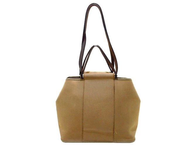 Hermès Hermes Brown Cabag Elan Canvas Satchel Marrone - vista 3